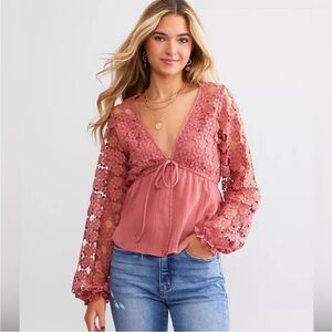 Daytrip Floral Lace Boho Top